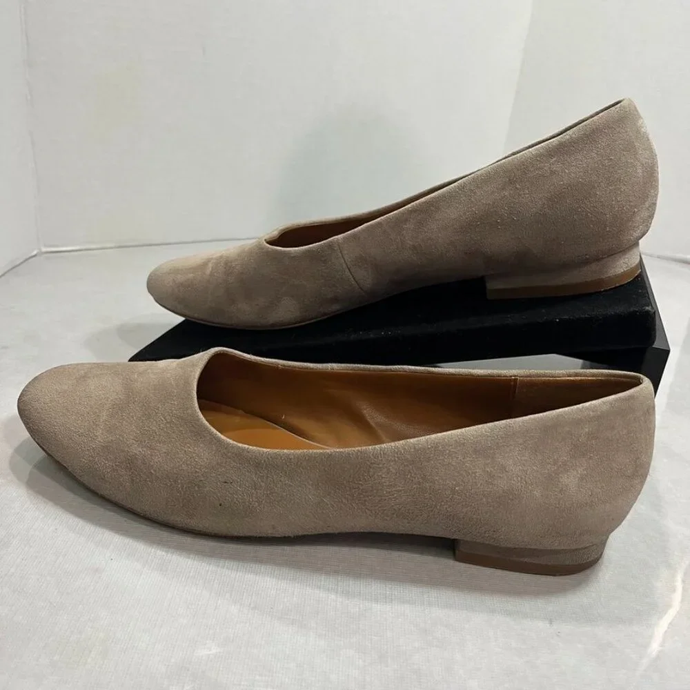 Halston Lynda Suede Ballet Flats Beige Size 7.5